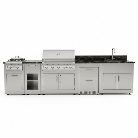 ModularChef 5-Piece Outdoor Kitchen Suite - premium stainless steel modular outdoor kitchen
