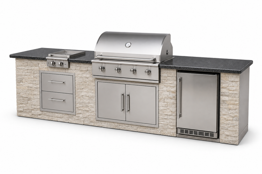 StoneCraft 8-Foot Outdoor Kitchen Island