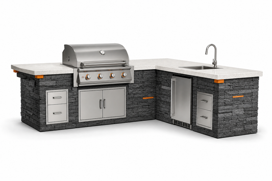 SummitStone L-Shaped Kitchen Island
